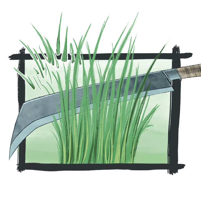 luaj - to cut down weeds