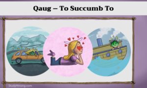 Cartoon educational illustration showing three circular scenes: a person feeling car sick in a car, a person lying down in the center with hearts around their head, and a person feeling seasick on a boat.