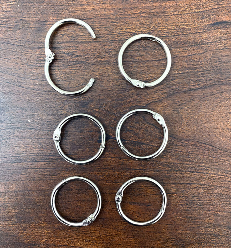 Photo of book binder rings
