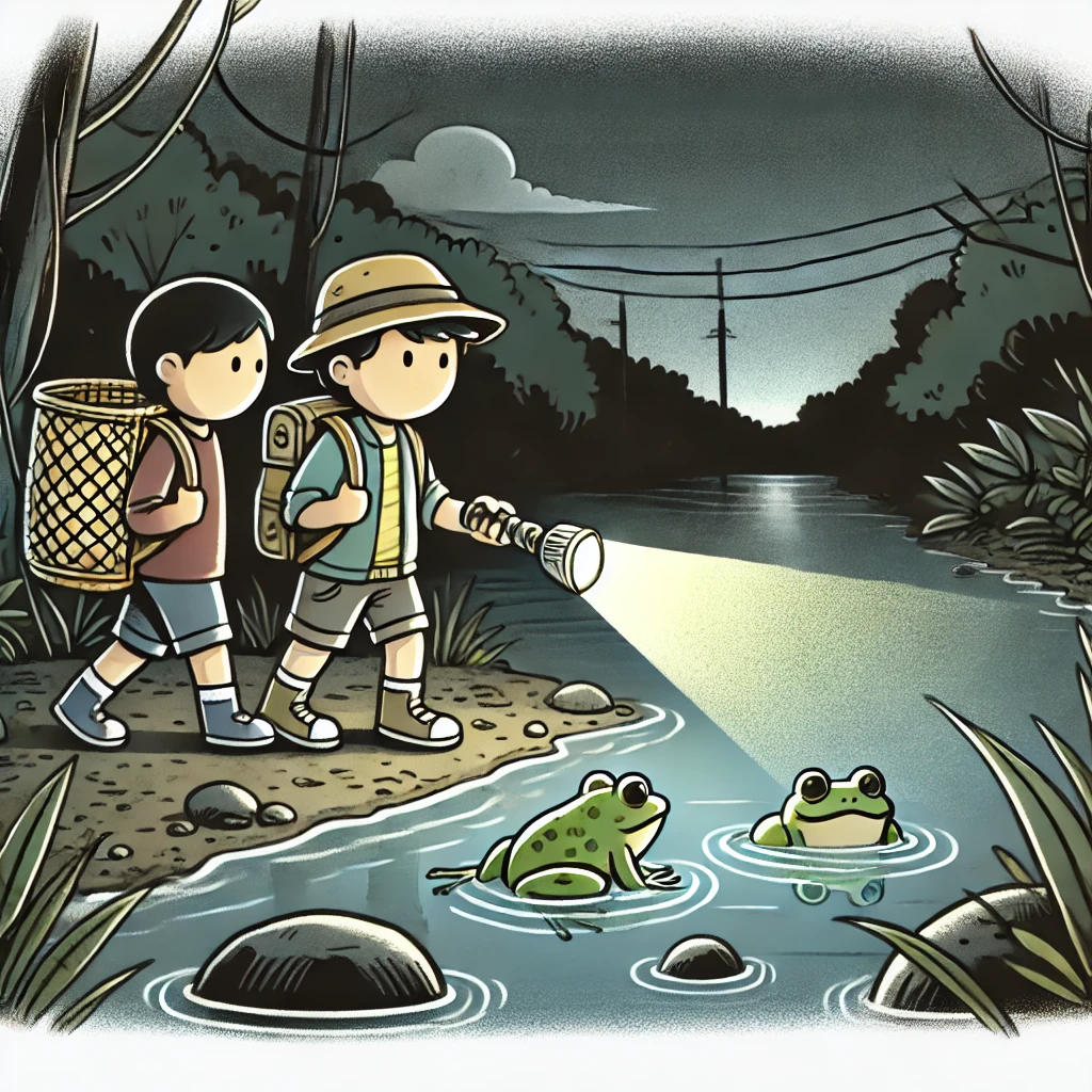 mus ntes qav - going to catch frogs